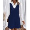 Zeagoo Women’s Sweater Vest Dresses for Women 2025 V Neck Sleeveless Knit Pullover Sweater with Pockets Fall Winter Outfits(Blue)