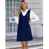 Zeagoo Women’s Sweater Vest Dresses for Women 2025 V Neck Sleeveless Knit Pullover Sweater with Pockets Fall Winter Outfits(Blue)