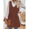 Zeagoo Women’s Sweater Vest Dresses for Women 2025 V Neck Sleeveless Knit Pullover Sweater with Pockets Fall Winter Outfits(Brown)