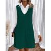Zeagoo Women’s Sweater Vest Dresses for Women 2025 V Neck Sleeveless Knit Pullover Sweater with Pockets Fall Winter Outfits(Green)
