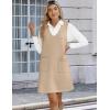 Zeagoo Women’s Sweater Vest Dresses for Women 2025 V Neck Sleeveless Knit Pullover Sweater with Pockets Fall Winter Outfits(Stb)