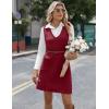 Zeagoo Women’s Sweater Vest Dresses for Women 2025 V Neck Sleeveless Knit Pullover Sweater with Pockets Fall Winter Outfits(Wine Red)