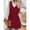 Zeagoo Women’s Sweater Vest Dresses for Women 2025 V Neck Sleeveless Knit Pullover Sweater with Pockets Fall Winter Outfits(Wine Red)