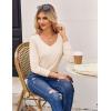 Zeagoo Womens T Shirts Long Sleeve V Neck Basic Tee Casual Loose Fit Soft Fall Tops Outfits 2026 S-XXL(Apricot)