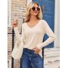 Zeagoo Womens T Shirts Long Sleeve V Neck Basic Tee Casual Loose Fit Soft Fall Tops Outfits 2026 S-XXL(Apricot)