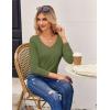 Zeagoo Womens T Shirts Long Sleeve V Neck Basic Tee Casual Loose Fit Soft Fall Tops Outfits 2026 S-XXL(Army Green)