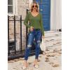 Zeagoo Womens T Shirts Long Sleeve V Neck Basic Tee Casual Loose Fit Soft Fall Tops Outfits 2026 S-XXL(Army Green)