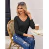 Zeagoo Womens T Shirts Long Sleeve V Neck Basic Tee Casual Loose Fit Soft Fall Tops Outfits 2026 S-XXL(Black)