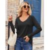 Zeagoo Womens T Shirts Long Sleeve V Neck Basic Tee Casual Loose Fit Soft Fall Tops Outfits 2026 S-XXL(Black)