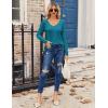 Zeagoo Womens T Shirts Long Sleeve V Neck Basic Tee Casual Loose Fit Soft Fall Tops Outfits 2026 S-XXL(Blue Green)