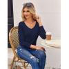 Zeagoo Womens T Shirts Long Sleeve V Neck Basic Tee Casual Loose Fit Soft Fall Tops Outfits 2026 S-XXL(Dark Blue)