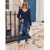Zeagoo Womens T Shirts Long Sleeve V Neck Basic Tee Casual Loose Fit Soft Fall Tops Outfits 2026 S-XXL(Dark Blue)