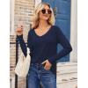 Zeagoo Womens T Shirts Long Sleeve V Neck Basic Tee Casual Loose Fit Soft Fall Tops Outfits 2026 S-XXL(Dark Blue)