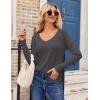 Zeagoo Womens T Shirts Long Sleeve V Neck Basic Tee Casual Loose Fit Soft Fall Tops Outfits 2026 S-XXL(Dark Grey)