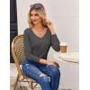 Zeagoo Womens T Shirts Long Sleeve V Neck Basic Tee Casual Loose Fit Soft Fall Tops Outfits 2026 S-XXL(Dark Grey)