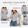 Zeagoo Womens T Shirts Long Sleeve V Neck Basic Tee Casual Loose Fit Soft Fall Tops Outfits 2026 S-XXL(Grey)