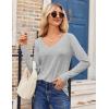 Zeagoo Womens T Shirts Long Sleeve V Neck Basic Tee Casual Loose Fit Soft Fall Tops Outfits 2026 S-XXL(Grey)