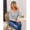 Zeagoo Womens T Shirts Long Sleeve V Neck Basic Tee Casual Loose Fit Soft Fall Tops Outfits 2026 S-XXL(Grey)