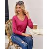 Zeagoo Womens T Shirts Long Sleeve V Neck Basic Tee Casual Loose Fit Soft Fall Tops Outfits 2026 S-XXL(Hot Pink)