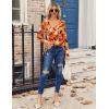 Zeagoo Womens T Shirts Long Sleeve V Neck Basic Tee Casual Loose Fit Soft Fall Tops Outfits 2026 S-XXL(Orange Skeleton)