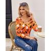 Zeagoo Womens T Shirts Long Sleeve V Neck Basic Tee Casual Loose Fit Soft Fall Tops Outfits 2026 S-XXL(Orange Skeleton)