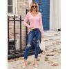 Zeagoo Womens T Shirts Long Sleeve V Neck Basic Tee Casual Loose Fit Soft Fall Tops Outfits 2026 S-XXL(Pink)