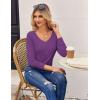 Zeagoo Womens T Shirts Long Sleeve V Neck Basic Tee Casual Loose Fit Soft Fall Tops Outfits 2026 S-XXL(Purple)