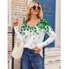 Zeagoo Womens T Shirts Long Sleeve V Neck Basic Tee Casual Loose Fit Soft Fall Tops Outfits 2026 S-XXL(Shamrock White)