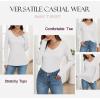 Zeagoo Womens T Shirts Long Sleeve V Neck Basic Tee Casual Loose Fit Soft Fall Tops Outfits 2026 S-XXL(White)