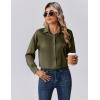 Zeagoo Womens Tops Long Sleeve Satin Silk Button Down Shirts Casual Business Dressy Blouses Fall Clothes(Army Green)