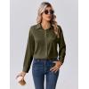 Zeagoo Womens Tops Long Sleeve Satin Silk Button Down Shirts Casual Business Dressy Blouses Fall Clothes(Army Green)
