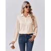 Zeagoo Womens Tops Long Sleeve Satin Silk Button Down Shirts Casual Business Dressy Blouses Fall Clothes(Beige)