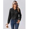 Zeagoo Womens Tops Long Sleeve Satin Silk Button Down Shirts Casual Business Dressy Blouses Fall Clothes(Black)