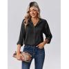 Zeagoo Womens Tops Long Sleeve Satin Silk Button Down Shirts Casual Business Dressy Blouses Fall Clothes(Black)