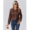 Zeagoo Womens Tops Long Sleeve Satin Silk Button Down Shirts Casual Business Dressy Blouses Fall Clothes(Brown)