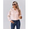 Zeagoo Womens Tops Long Sleeve Satin Silk Button Down Shirts Casual Business Dressy Blouses Fall Clothes(Champagne)