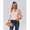 Zeagoo Womens Tops Long Sleeve Satin Silk Button Down Shirts Casual Business Dressy Blouses Fall Clothes(Champagne)