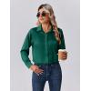 Zeagoo Womens Tops Long Sleeve Satin Silk Button Down Shirts Casual Business Dressy Blouses Fall Clothes(Dark Green)