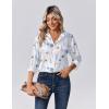 Zeagoo Womens Tops Long Sleeve Satin Silk Button Down Shirts Casual Business Dressy Blouses Fall Clothes(Floral White)