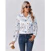 Zeagoo Womens Tops Long Sleeve Satin Silk Button Down Shirts Casual Business Dressy Blouses Fall Clothes(Floral White)