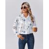 Zeagoo Womens Tops Long Sleeve Satin Silk Button Down Shirts Casual Business Dressy Blouses Fall Clothes(Floral White)