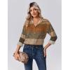 Zeagoo Womens Tops Long Sleeve Satin Silk Button Down Shirts Casual Business Dressy Blouses Fall Clothes(Geometric 398)
