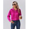 Zeagoo Womens Tops Long Sleeve Satin Silk Button Down Shirts Casual Business Dressy Blouses Fall Clothes(Hot Pink)