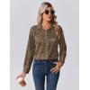 Zeagoo Womens Tops Long Sleeve Satin Silk Button Down Shirts Casual Business Dressy Blouses Fall Clothes(Leopard)