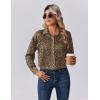 Zeagoo Womens Tops Long Sleeve Satin Silk Button Down Shirts Casual Business Dressy Blouses Fall Clothes(Leopard)