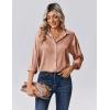 Zeagoo Womens Tops Long Sleeve Satin Silk Button Down Shirts Casual Business Dressy Blouses Fall Clothes(Light Coffee)