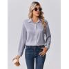 Zeagoo Womens Tops Long Sleeve Satin Silk Button Down Shirts Casual Business Dressy Blouses Fall Clothes(Light Grey)