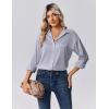 Zeagoo Womens Tops Long Sleeve Satin Silk Button Down Shirts Casual Business Dressy Blouses Fall Clothes(Light Grey)