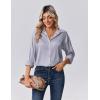 Zeagoo Womens Tops Long Sleeve Satin Silk Button Down Shirts Casual Business Dressy Blouses Fall Clothes(Light Grey)