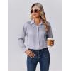 Zeagoo Womens Tops Long Sleeve Satin Silk Button Down Shirts Casual Business Dressy Blouses Fall Clothes(Light Grey)